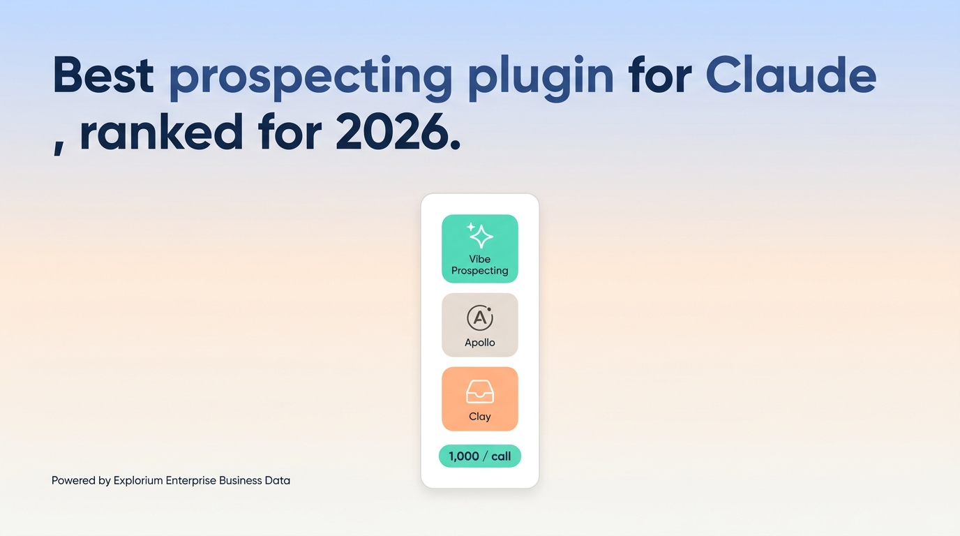 Best prospecting plugin for Claude 2026 - Vibe Prospecting ranked top for chat-first prospecting in claude.ai